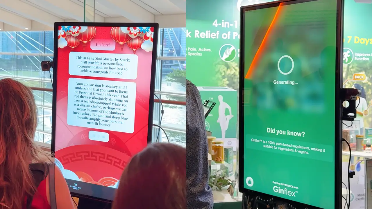 Searix AI photo booth generating the guest result on screen