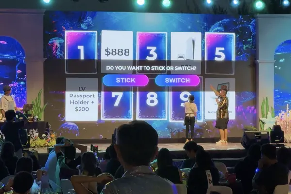 Stick or switch lucky draw event engagement tool