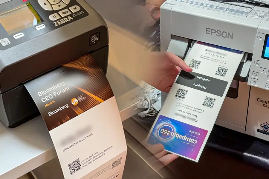 Full color name badge printing for event attendees